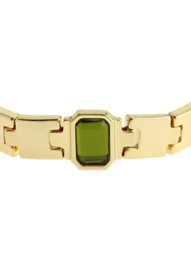 Olivine Stone Gem Watch Chain Bracelet