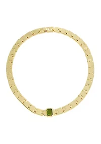 Olivine Stone Gem Watch Chain Collar Necklace