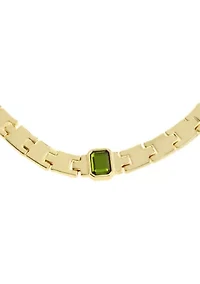Olivine Stone Gem Watch Chain Collar Necklace