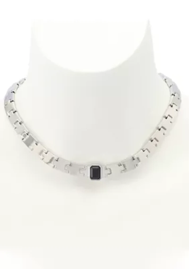 Stone Gem Watch Chain Collar Necklace