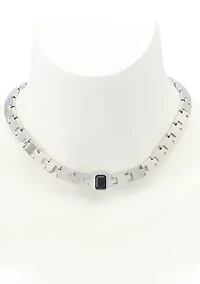 Stone Gem Watch Chain Collar Necklace