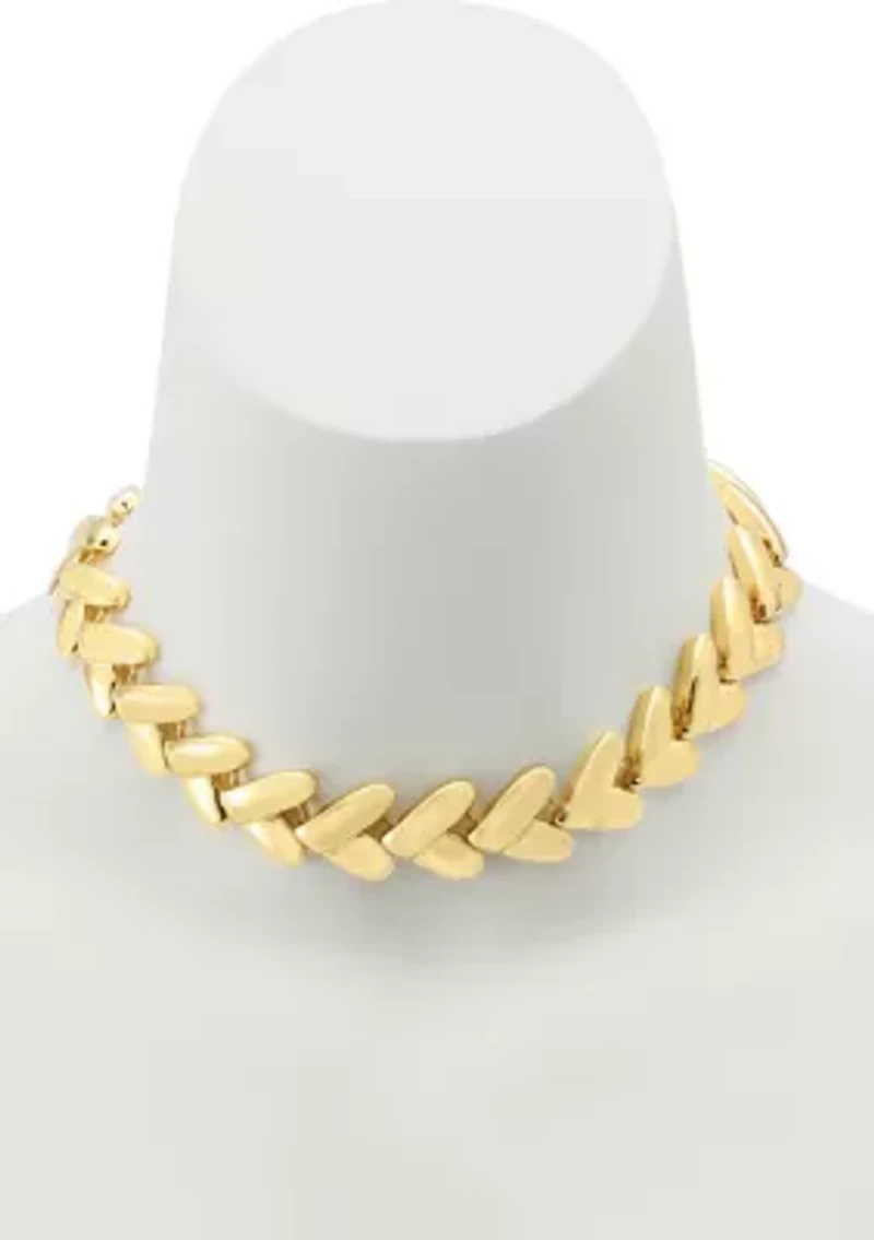 Heart Link Collar Necklace