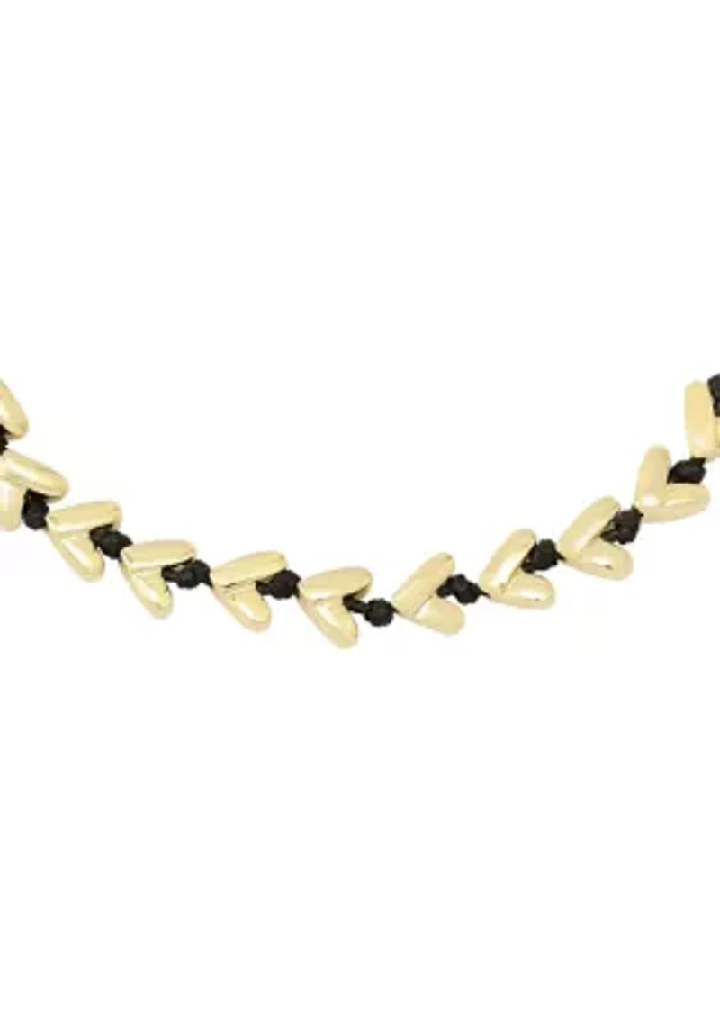 Heart Cord Collar Necklace