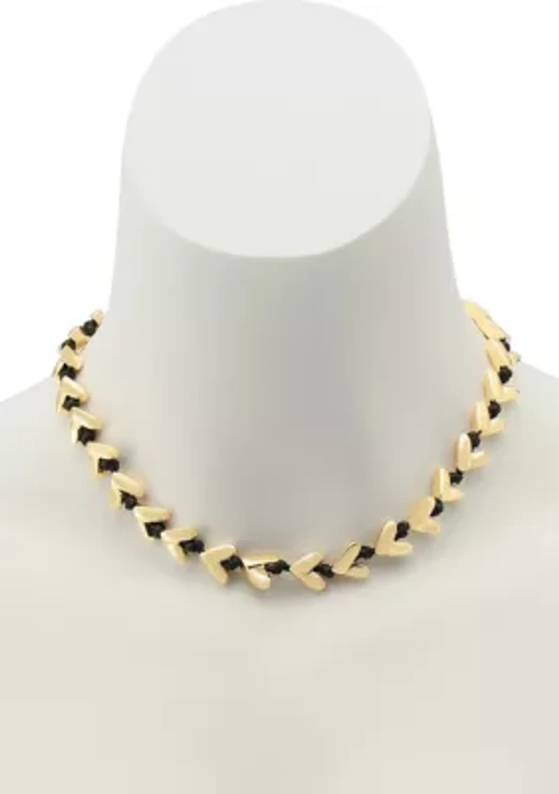 Heart Cord Collar Necklace