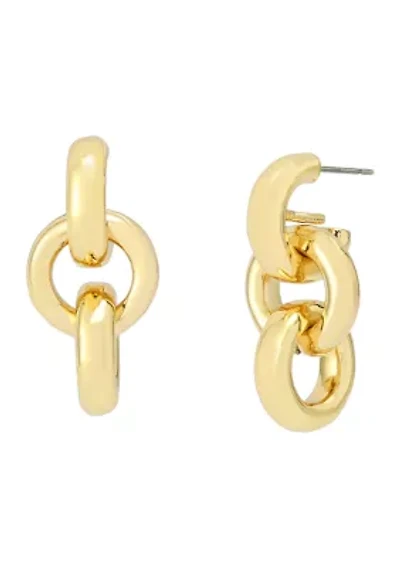 Interlocking Ring Double Drop Earrings
