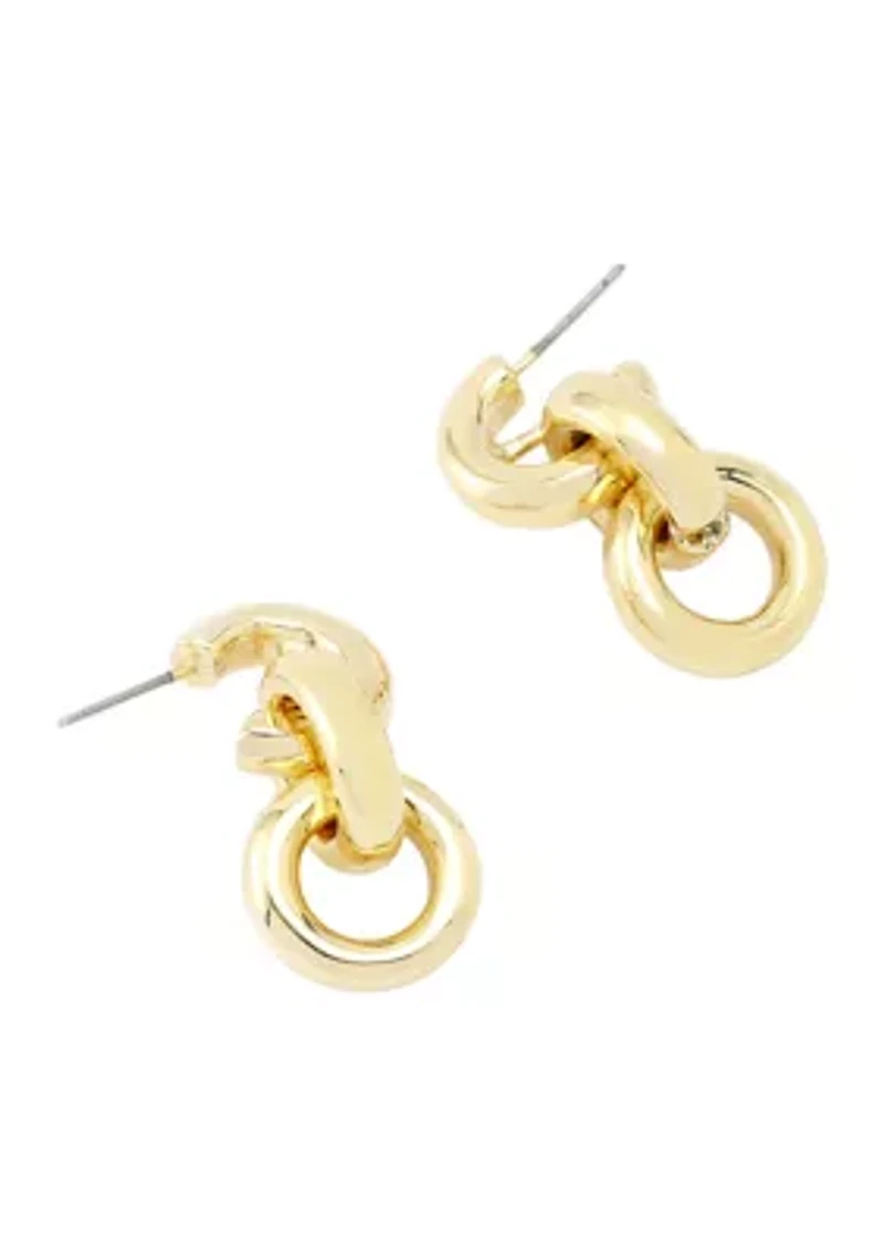 Interlocking Ring Double Drop Earrings