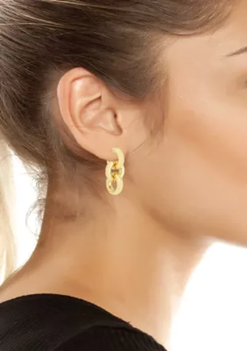 Interlocking Ring Double Drop Earrings