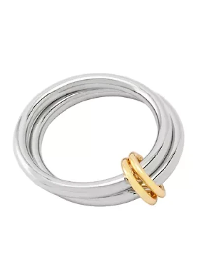 Interlocking Ring Bangle Bracelet