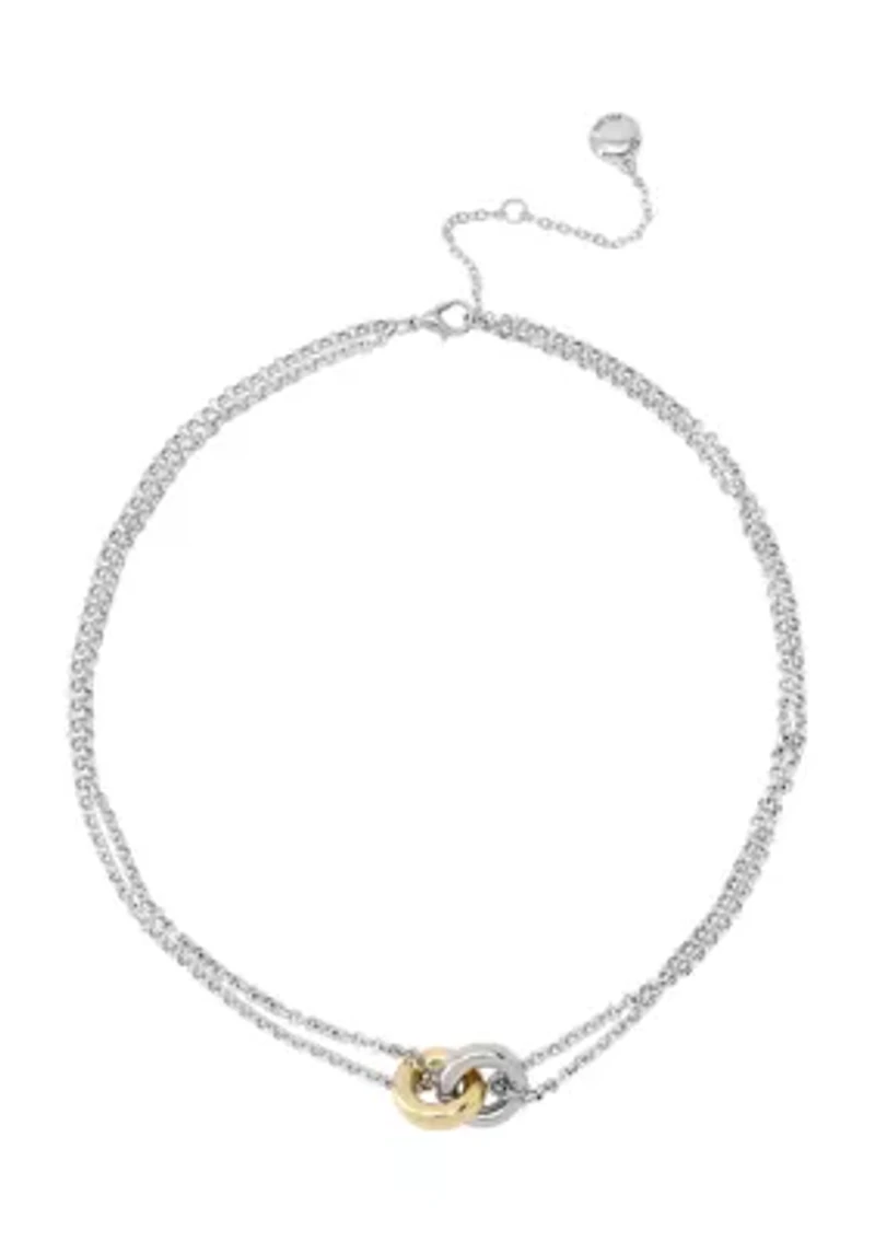 Interlocking Ring Pendant Necklace