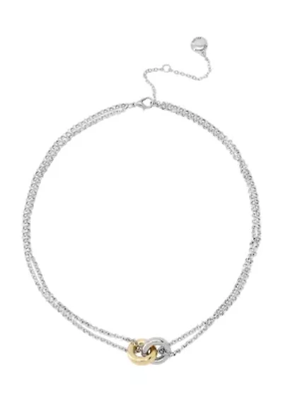 Interlocking Ring Pendant Necklace