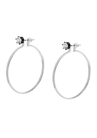 Punk Romance Stone Stud Hoop Earrings