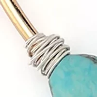 Turquoise Stone Bead Wire Collar Necklace