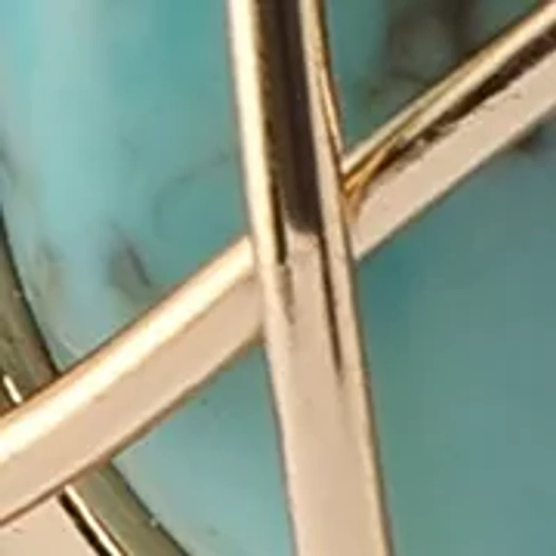 Turquoise Stone Button Clip-On Earrings