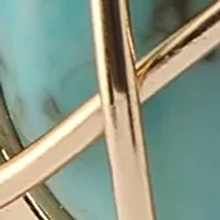 Turquoise Stone Button Clip-On Earrings