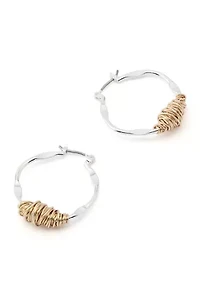 Wire Wrapped Sculpted Hoop Earrings