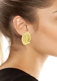 Vintage Ribbed Button Earrings