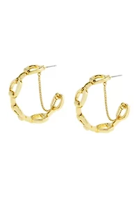 Collegiate C Link Chain Hoop Earrings
