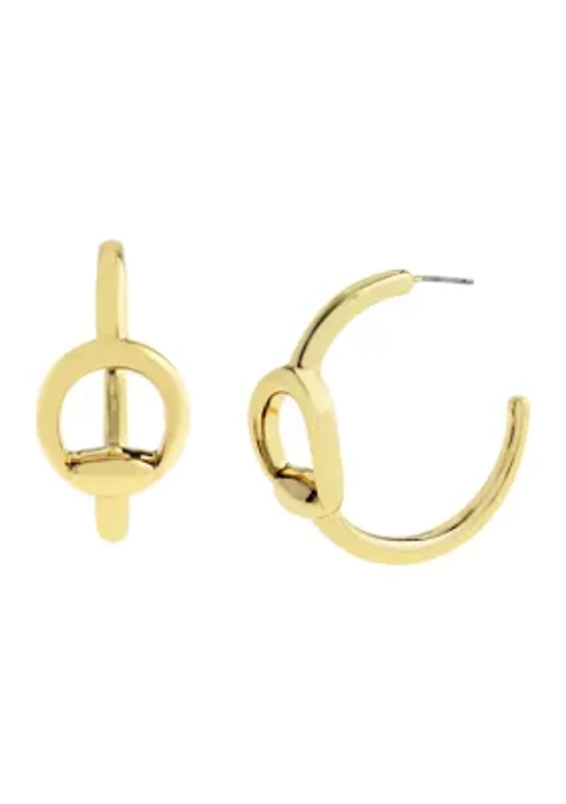 Collegiate C Link Hoop Earrings
