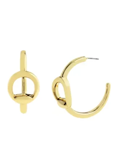 Collegiate C Link Hoop Earrings