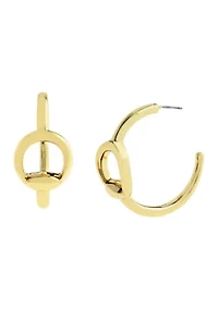 Collegiate C Link Hoop Earrings
