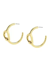 Collegiate C Link Hoop Earrings
