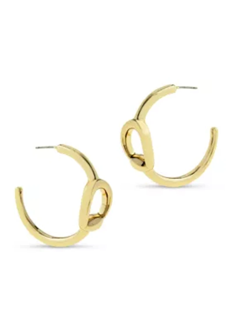Collegiate C Link Hoop Earrings
