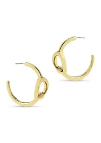 Collegiate C Link Hoop Earrings