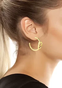 Collegiate C Link Hoop Earrings