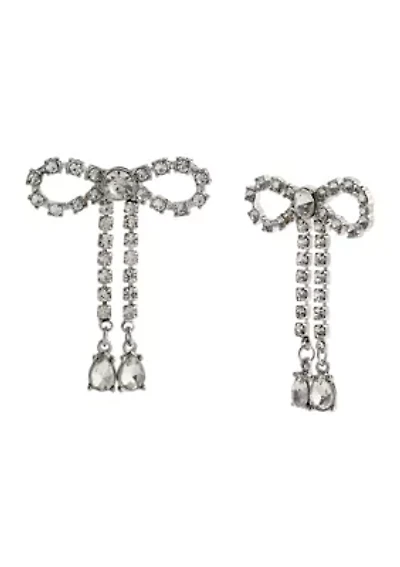 Rhinestone Bow Earrings