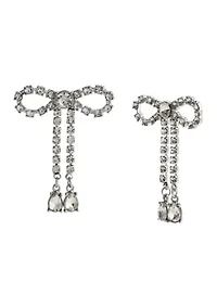 Rhinestone Bow Earrings