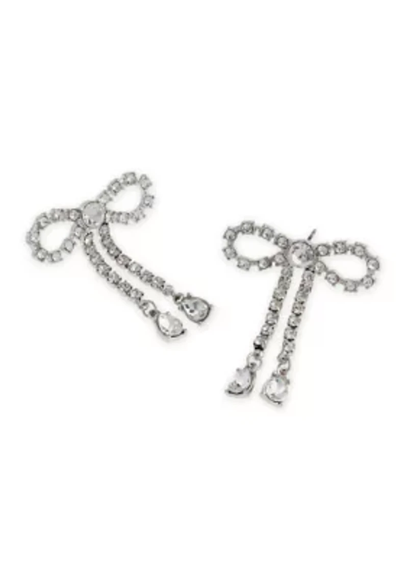 Rhinestone Bow Earrings