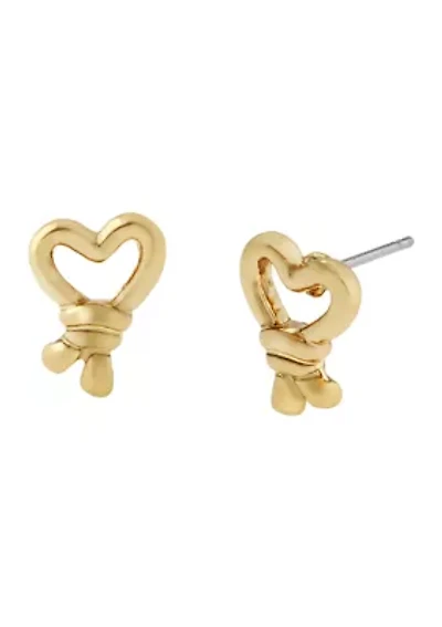 Heart Knot Stud Earrings