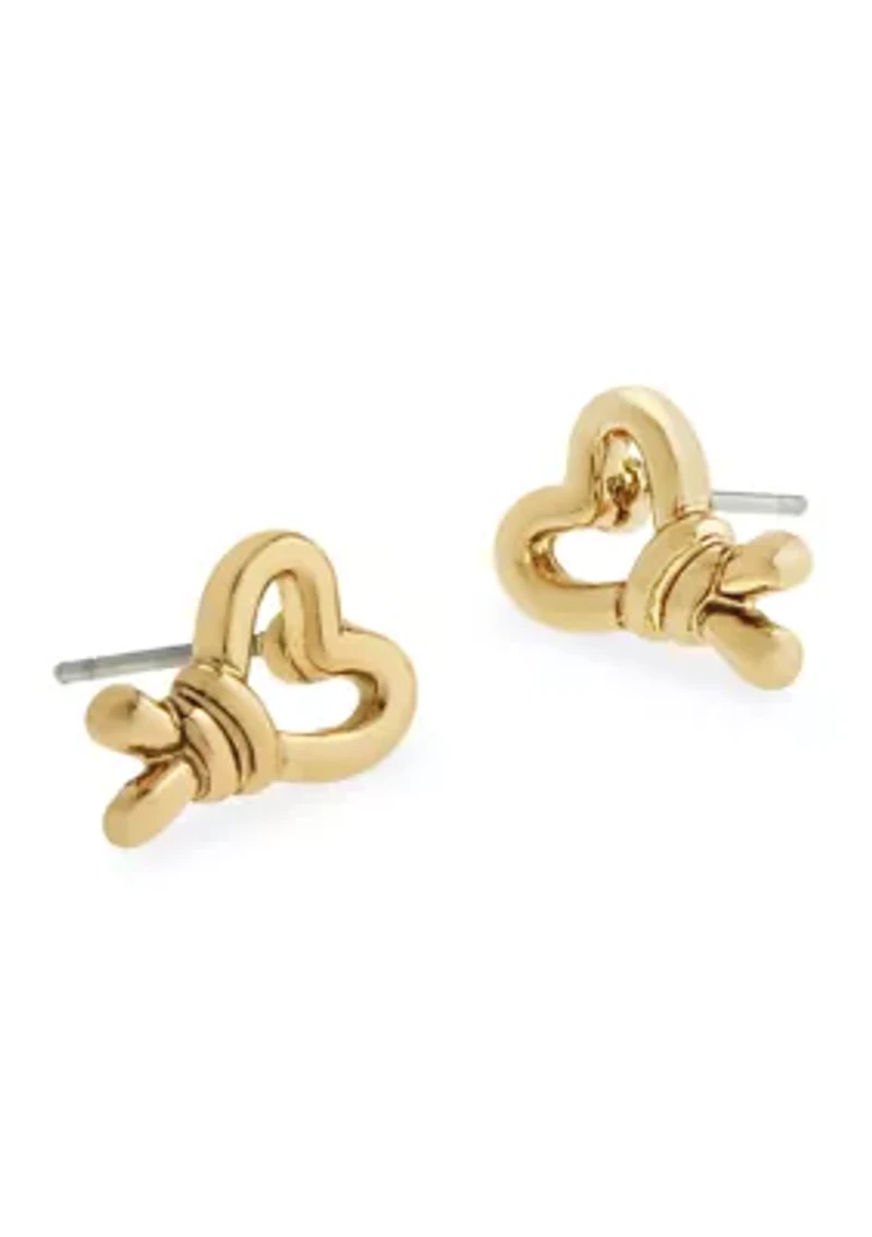Heart Knot Stud Earrings