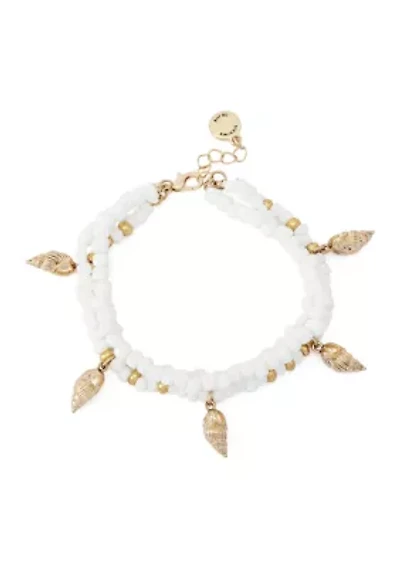 Vintage Luxe Shell Beaded Layered Bracelet