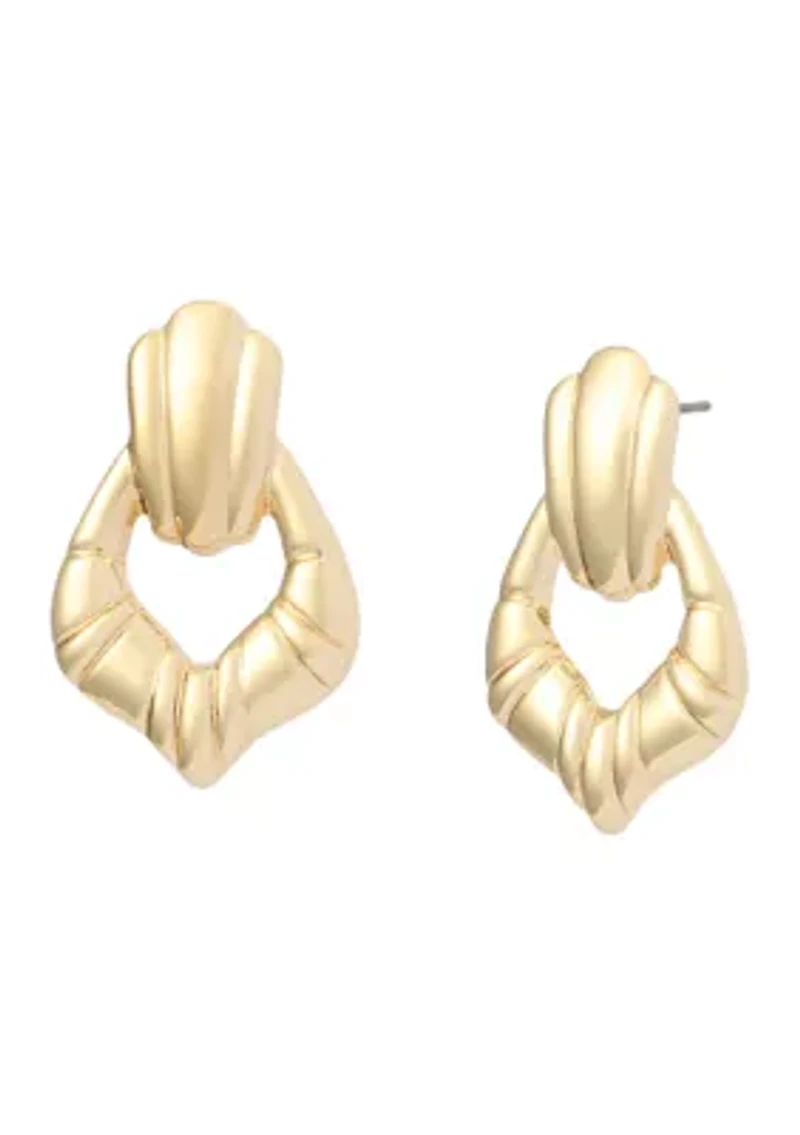 Fluted Doorknocker Earrings