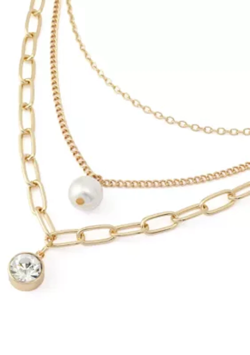 Pearl Stone Layered Necklace