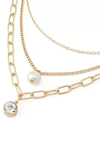 Pearl Stone Layered Necklace