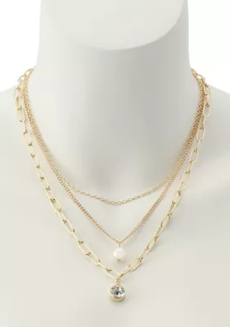 Pearl Stone Layered Necklace