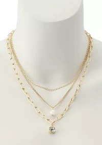 Pearl Stone Layered Necklace