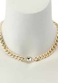 Crystal Stone Chain Collar Necklace