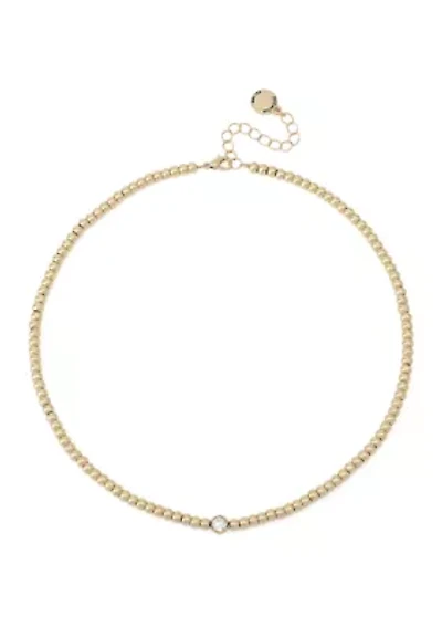 Beaded Crystal Stone Choker Necklace