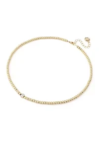 Beaded Crystal Stone Choker Necklace