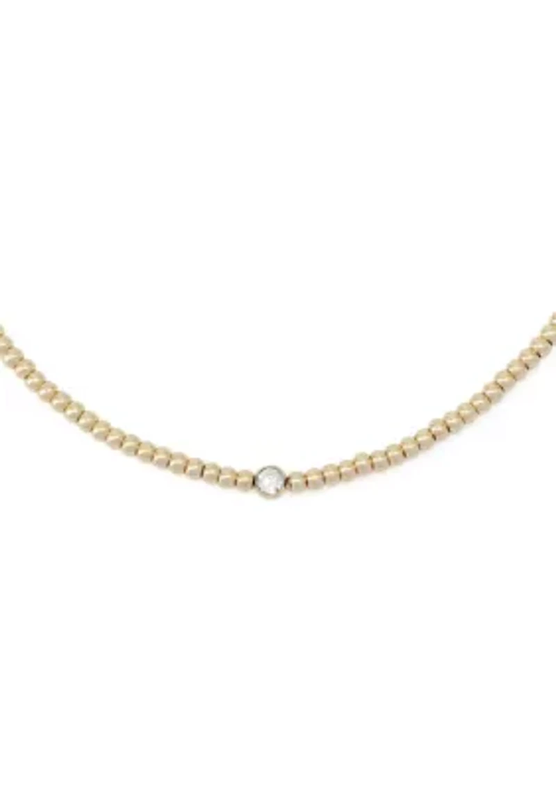 Beaded Crystal Stone Choker Necklace
