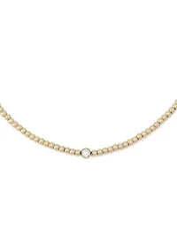 Beaded Crystal Stone Choker Necklace