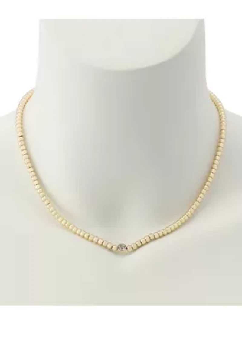 Beaded Crystal Stone Choker Necklace