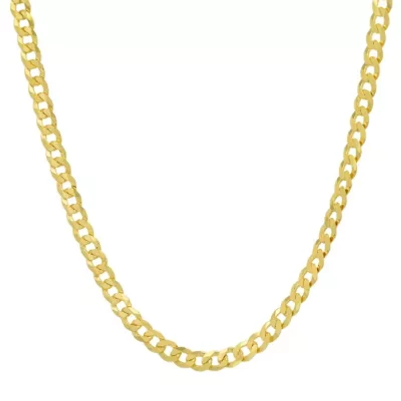 Italian 14k Gold Over Silver 4mm Miami Cuban Curb Chain Necklace - Unisex