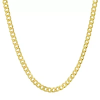 Italian 14k Gold Over Silver 4mm Miami Cuban Curb Chain Necklace - Unisex
