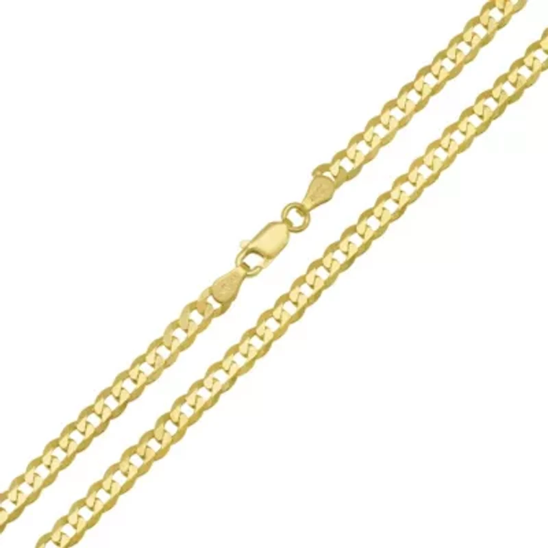 Italian 14k Gold Over Silver 4mm Miami Cuban Curb Chain Necklace - Unisex