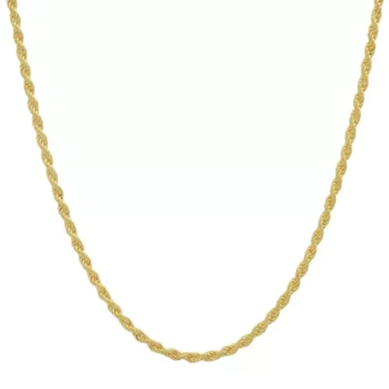 Italian 14k Gold Over Silver 2mm Rope Chain Necklace - Unisex