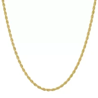 Italian 14k Gold Over Silver 2mm Rope Chain Necklace - Unisex